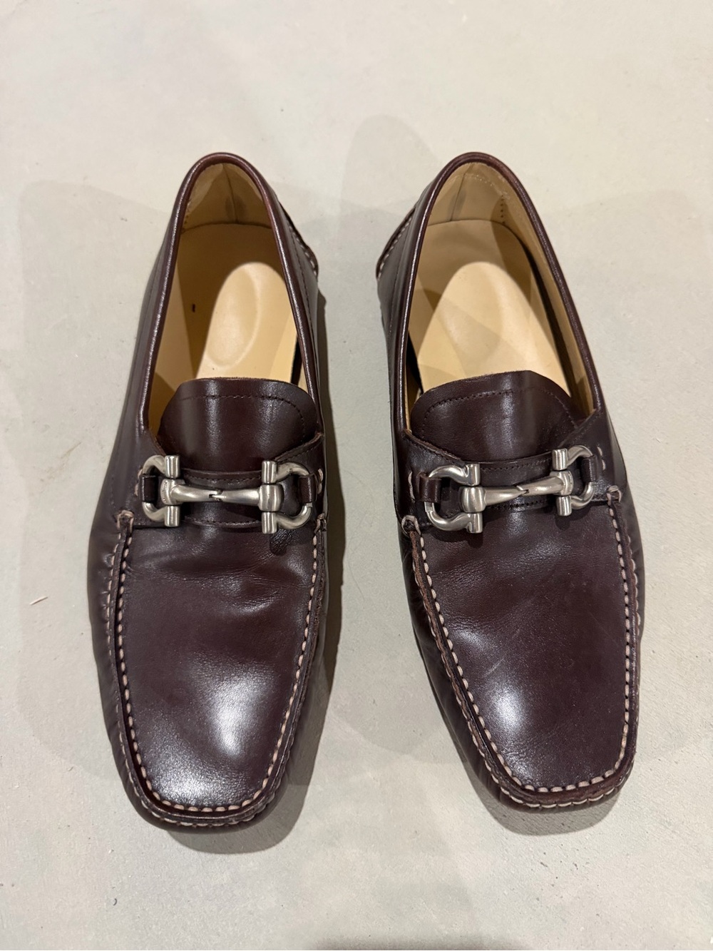 Salvatore Ferragamo Dark Brown Leather Bit Loafers